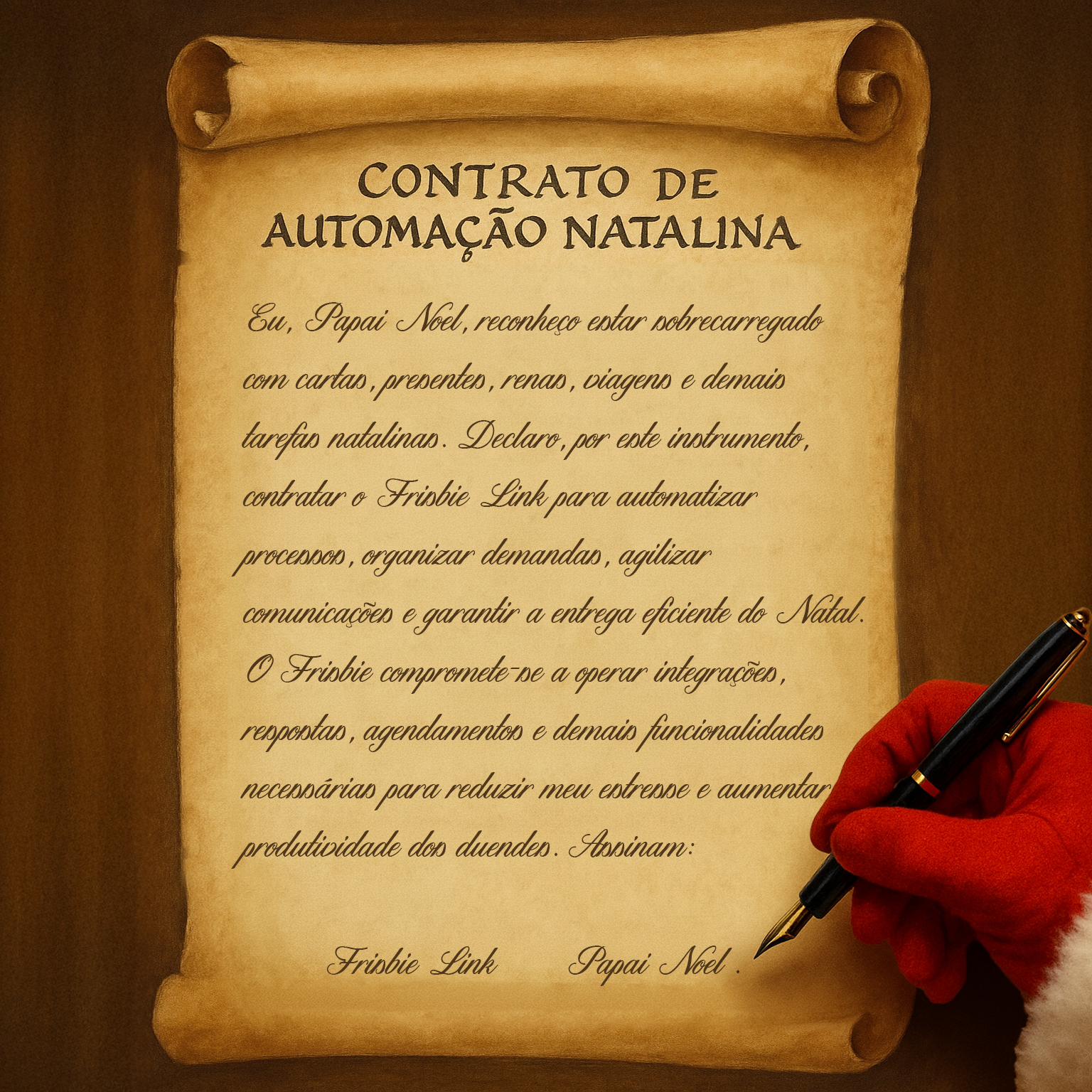 Contrato do Papai Noel com Frisbie
